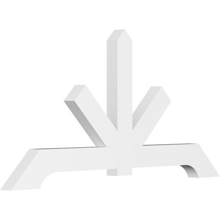 Ekena Millwork Vanguard Architectural Grade PVC Gable Bracket, 84"W x 42"H x 4"D x 6"F, 12/12 Pitch GBP084X42X0406VAN00